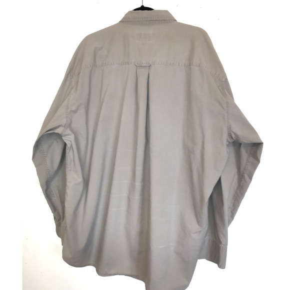 Cabela's Men's Shirt 2XL TALL Outdoor Gear Tan Camel Elbow Patches Work Wear - Picture 5 of 16